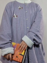 Wenrou Lan 温柔澜 Tender Billows Modernized Ming Dynasty Unisex Standing Collar Knitted Fleece-Lined Top
