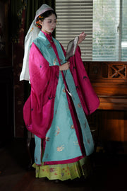 Xian Chun 衔春 Holding Spring Ming Dynasty Sparrow Bijia Long Vest & Mamianqun Skirt Set