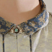 Tong Jin 铜镜 Bronze Mirror Men's & Unisex Ming Dynasty Jacquard Liling Standing Collar Top