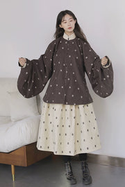 Chuju Lian 菊花链 Daisy Chain Reversible Cotton Modernized Ming Pipa Sleeve Top & Skirt