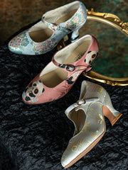 Huayuan Mei 花园妹 Garden Girl 1930s Wine Glass Heel Genuine Leather Mary Janes