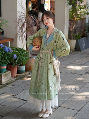 Maomao 猫猫 Kitten Modernized Tang Dynasty Cat Print Yuanlingpao Round Collar Robe