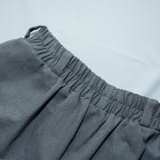 Hui Ge 灰格 Gray Grid Modernized Early Ming Sheep's Wool Tweed Coat & Cotton Denim Trousers