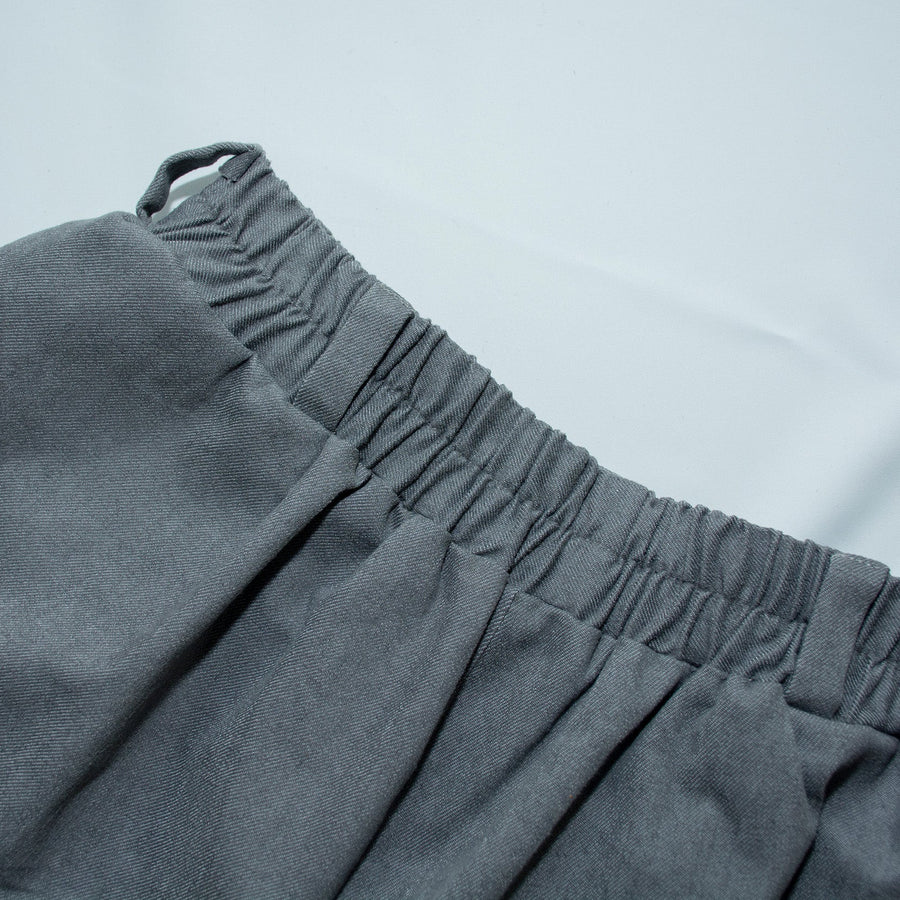 Hui Ge 灰格 Gray Grid Modernized Early Ming Sheep's Wool Tweed Coat & Cotton Denim Trousers