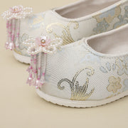 Shanhui Jiao 珊瑚礁 Coral Reef Song Ming Floral Brocade Pearl Flower Qiao Tou Shoes
