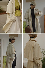 Wind of the Wilderness 旷野的风 Modern Song Unisex Windproof Haoxiu Raccoon Sleeve Cape Trench Coat