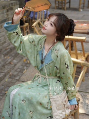 Maomao 猫猫 Kitten Modernized Tang Dynasty Cat Print Yuanlingpao Round Collar Robe