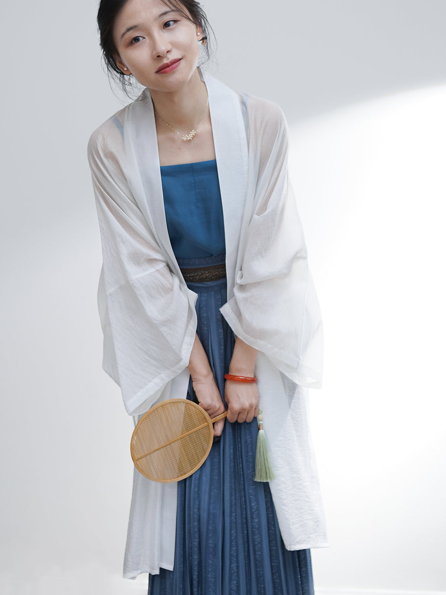 Xiao Huazhi 小花枝 Flowering Branch Song Dynasty Casual Baidiequn Hundred Pleat Skirt & Diaodai Tank Top Set