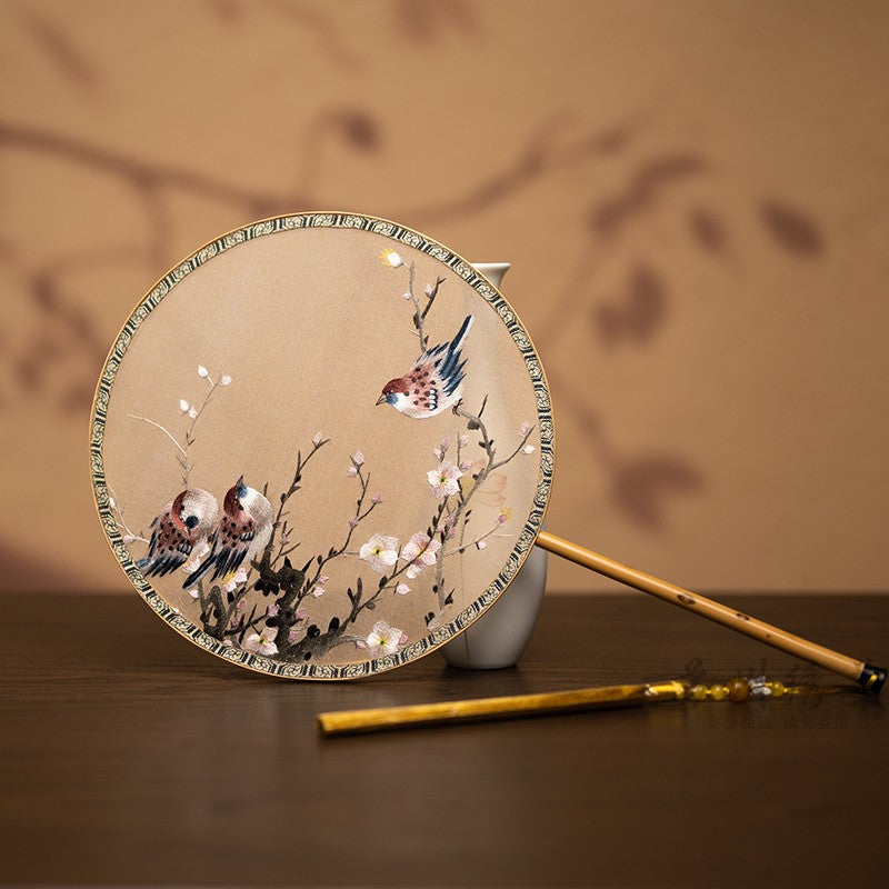 Guqü Tuanshan 古典团扇 Transparent Silk Various Embroidered Round Fans