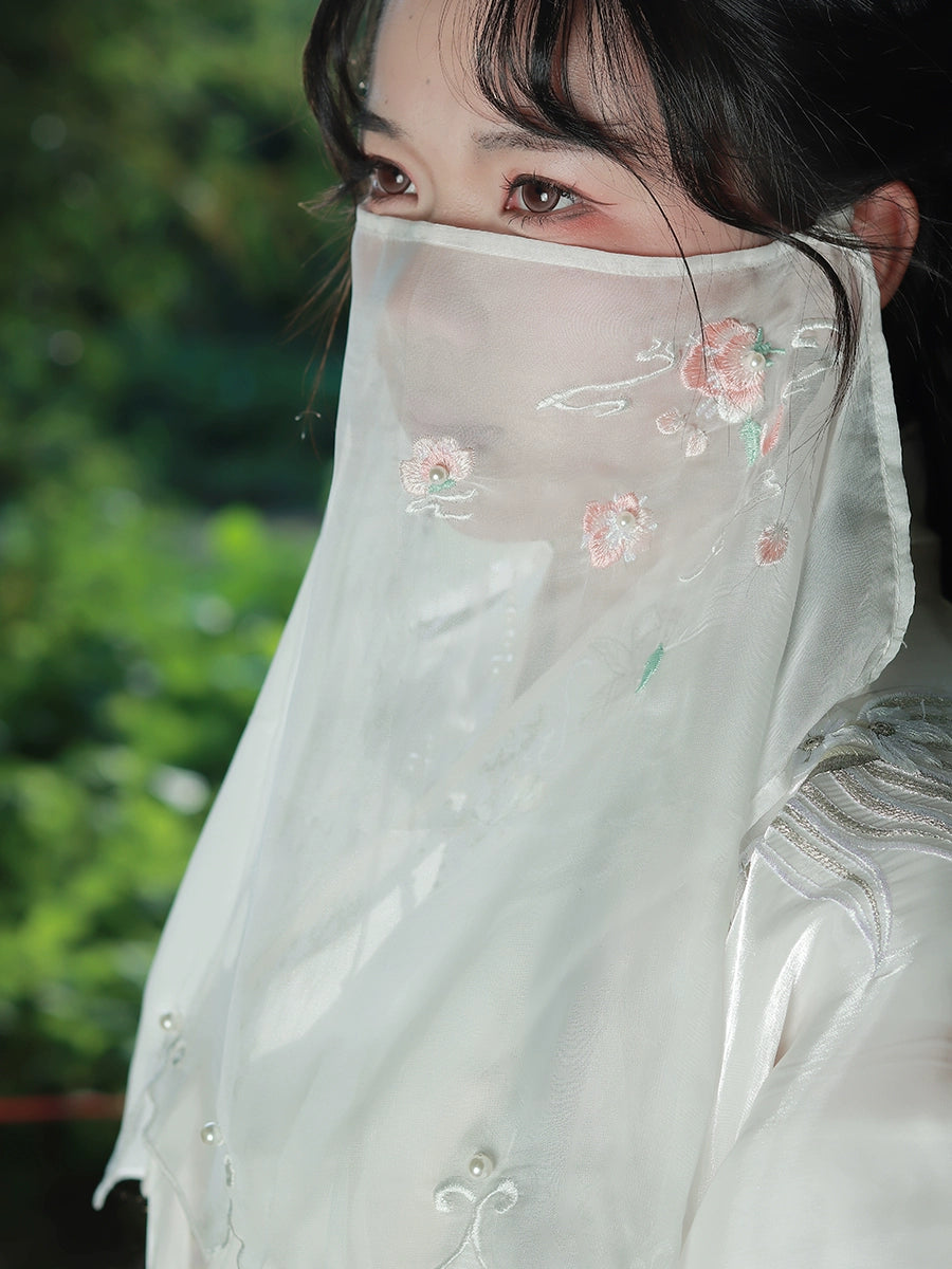 Zu Jiang 俎姜 Embroidered Veil Hanfu Fairy Accessory