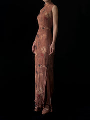 Gu Hua 古画 Ancient Painting Modernized Butterfly Textured Sleeveless Qipao