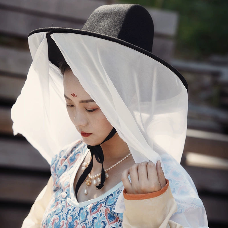 Chu Tang 初唐 Early Tang Weimao Veiled Brim Square Top Hat