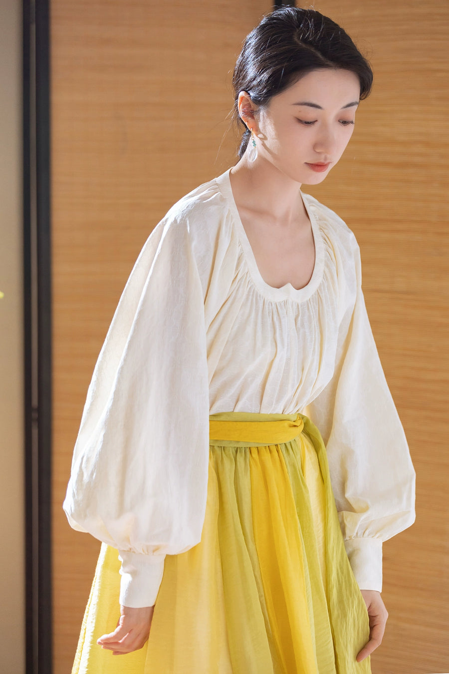 Freehand 写意 Modernized Tang Dynasty Tanling Peach Collar Pure Cotton Shirt