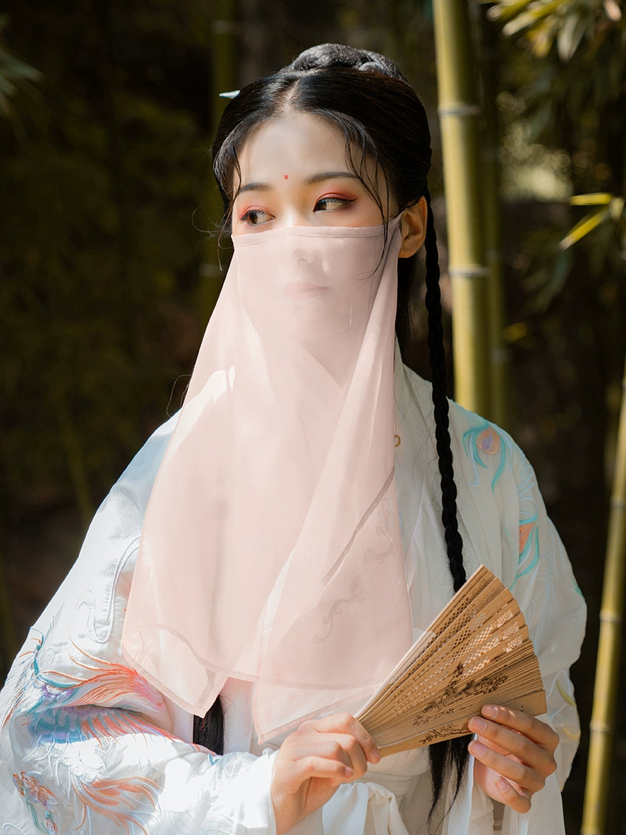 Mian Sha 面纱 Face Veil Solid Color Hanfu Accessory