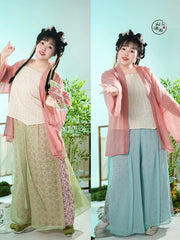 Chun Sheng 春笙 Spring Flute Modernized Song Dynasty Plus Size Beizi Top & Songku Pants Set