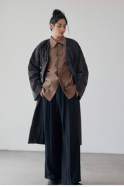 Waterfall 瀑布 Modernized Song Dynasty Men's Pleated Mid Rise Trousers