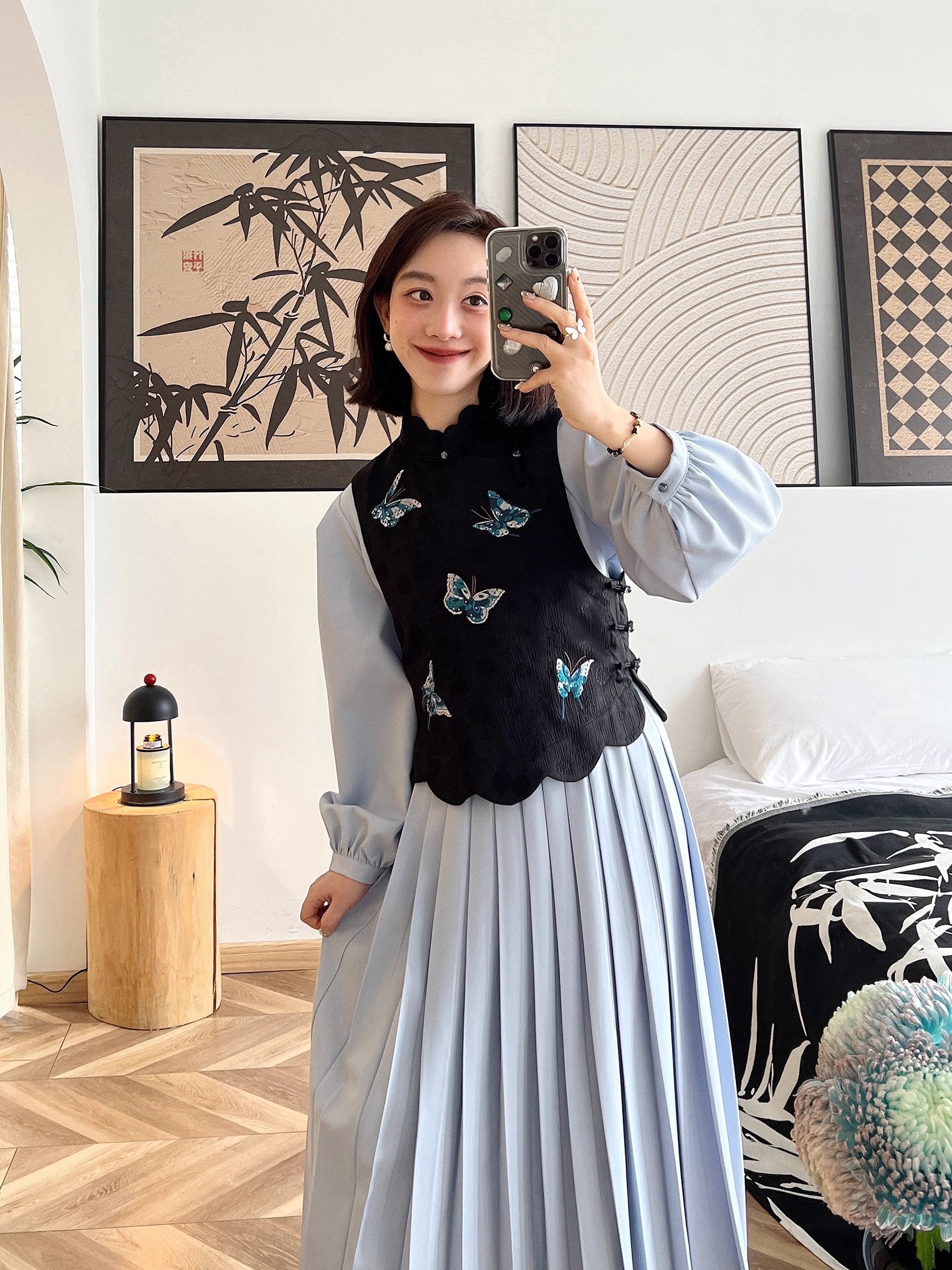 Five Blessings 五福临门 Modernized 1910s Qipao & Majia Vest