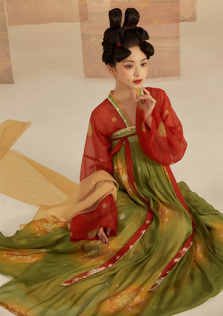 Qing Yu 青羽 - Fairy Spring and Summer Daily Tang Dynasty Style Qixiong Ruqun