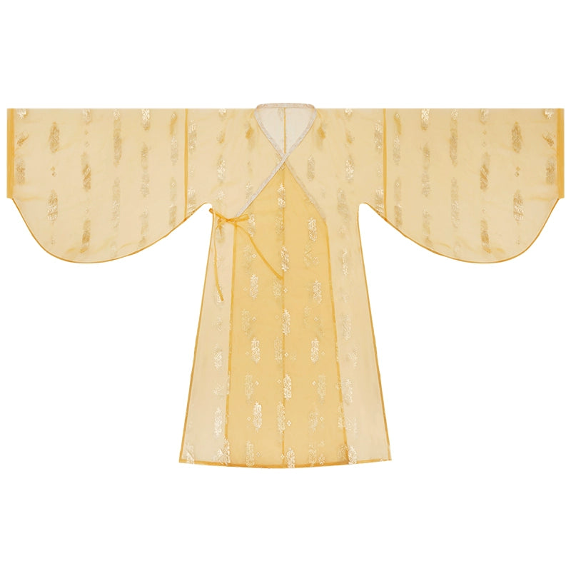 Qi Guang 齐光 Rising Light Fantasy Han Dynasty Golden Zhiju Straight Hem Robe