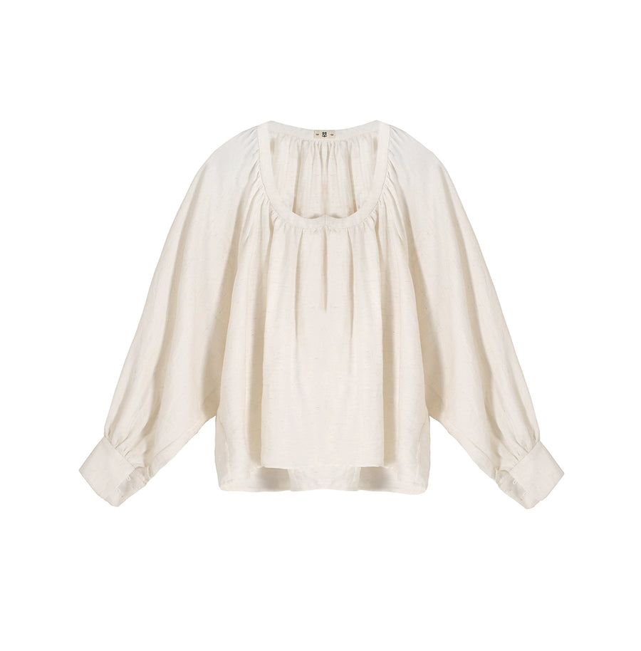 Freehand 写意 Modernized Tang Dynasty Tanling Peach Collar Pure Cotton Shirt