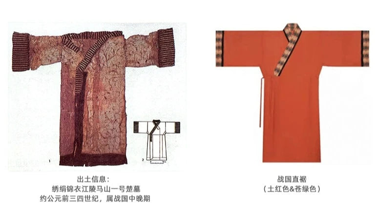Tu Hong 土红 Terracotta Unisex Modernized Warring States Zhiju Straight Robe Set