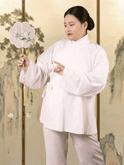 Zhong Yi 中衣 Plus Size Hanfu Cross Collar & Pants Undergarments