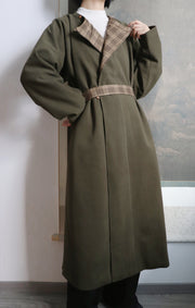 Tai Xian 苔藓 Moss Modernized Tang Dynasty Yuanlingpao Flannel Lined Trench Coat