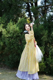 Nuan Nuan 暖暖 Cozy Modernized Ming Dynasty Floral Tieli & Baidiequn Set