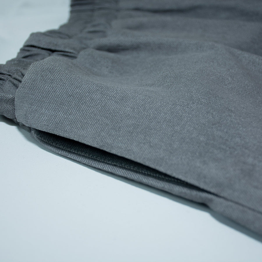 Hui Ge 灰格 Gray Grid Modernized Early Ming Sheep's Wool Tweed Coat & Cotton Denim Trousers