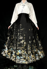 Jiang Shang Yin 江上吟 Song on the River Ming Dynasty Calligraphy & Mountains Mamian Skirt