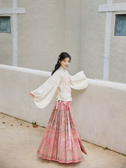 Lu Lu 陆陆 Deer Deer Modernized Ming Dynasty Knit Zhuyao & Mamian Skirt Set