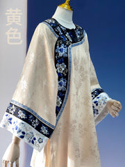 Xue Chuang 雪床 Bed of Snow Qing Han Pastel Embroidered Porcelain Round Collar Top & Pants Set