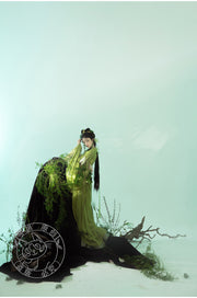 Yu Ying 遇萤 Encountering a Firefly Modernized Warring States Zhiju Straight Hem Robe Set