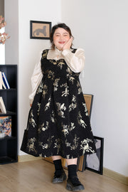 Ming Qing 鸣禽 Songbird New Chinese Style Plus Size Brocaded Jumper Dress