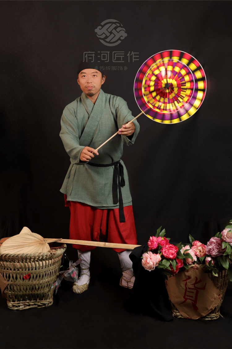 Bai Xing 百姓 Common People Song Ming Laborer's Cross Collar & Trousers Summer Set