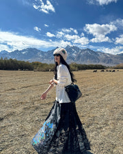 Jiang Ye 将夜 Night Clouds Modernized Hanfu Standing Collar Satin Top