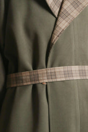 Tai Xian 苔藓 Moss Modernized Tang Dynasty Yuanlingpao Flannel Lined Trench Coat