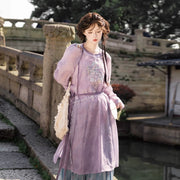 Leyi Yongge 乐以咏歌 Joy in Singing Tang Dynasty Daily Yuanlingpao Round Collar Robes & Pants Set