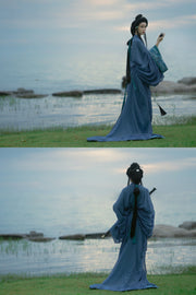 Cang Lang 沧浪 Vast Waves Modernized Warring States Zhiju Straight Hem Robe Set