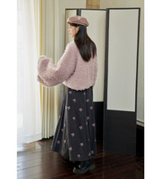 Bai Fu 百福 Hundred Wishes Modern Wei Ming Fur Cross Collar Coat & Velvet Poqun Skirt Set