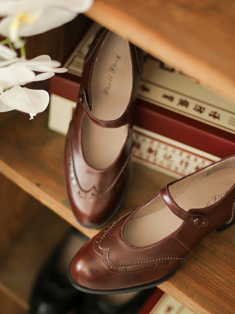 Margarita 玛格丽特 1920s Schoolgirl Reproduction Cowhide Leather Shoe