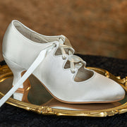 Si Wu 丝舞 Dancing Silk 1910s Genuine Leather Wine Glass Heel Lace Up Shoes