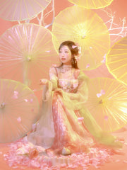Peiyu Chunfeng 佩玉春风 Jade Breeze Modernized Tang Dynasty Qixiong Ruqun Dress Set
