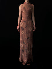 Gu Hua 古画 Ancient Painting Modernized Butterfly Textured Sleeveless Qipao