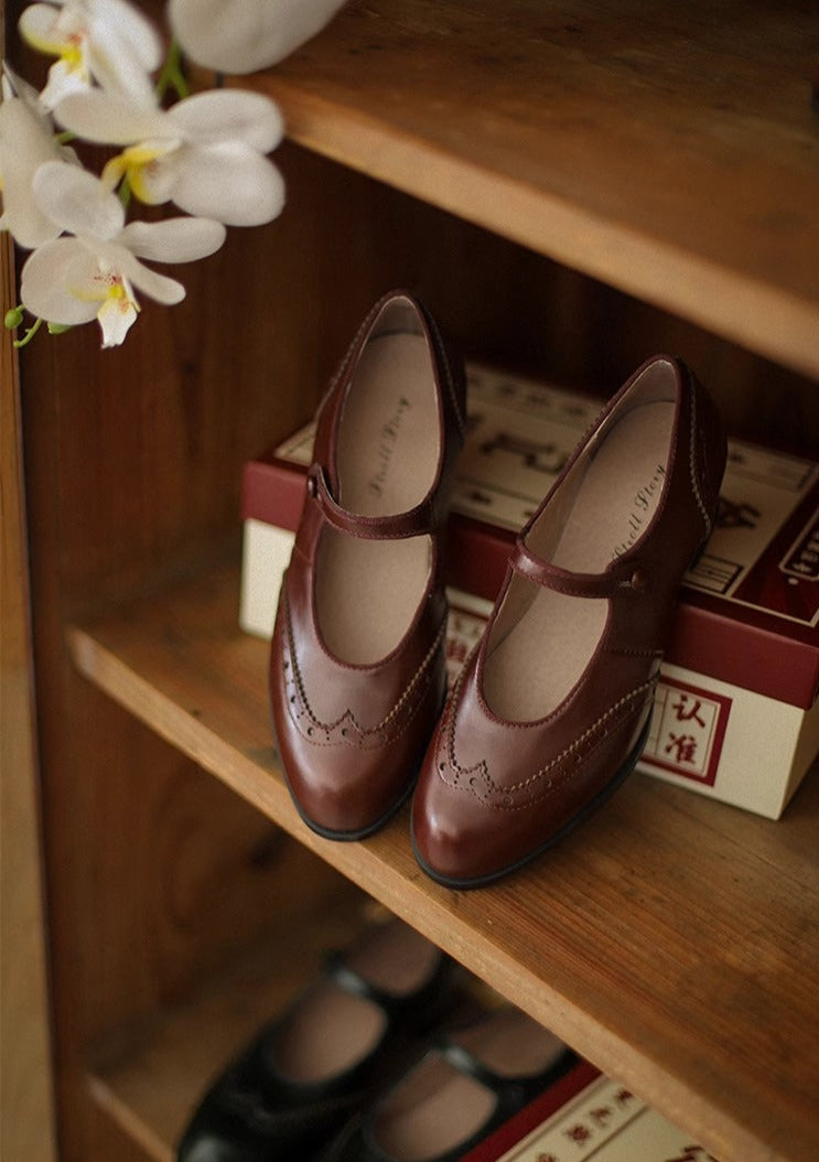 Margarita 玛格丽特 1920s Schoolgirl Reproduction Cowhide Leather Shoe