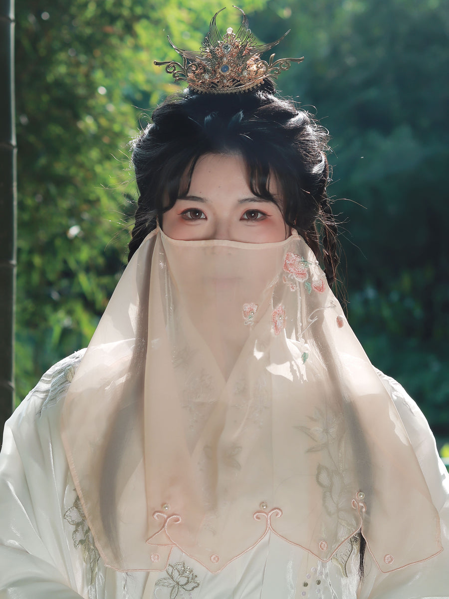 Zu Jiang 俎姜 Embroidered Veil Hanfu Fairy Accessory