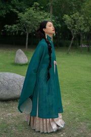 Wei Wei 微微 Faintly Late Ming Xiejin & Duijin Changshan Standing Collar Long Top