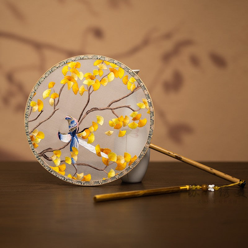 Guqü Tuanshan 古典团扇 Transparent Silk Various Embroidered Round Fans