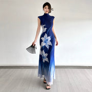 Lan Ting 兰亭 Orchid Pavilion New Chinese Style Ombre Sleeveless Qipao