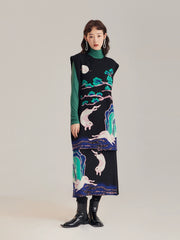 Xi Nao 嬉闹 Frolicking Rabbits New Chinese Style Knit Sweater Vest